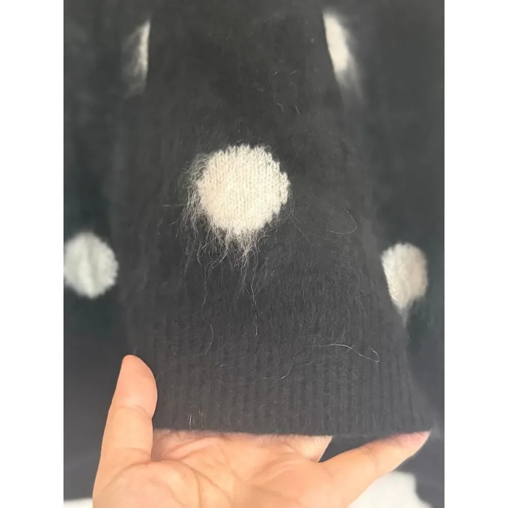 NakedCashmere NoName is needed brushed cashmere polka dot sweater black XL - Picture 7 of 9